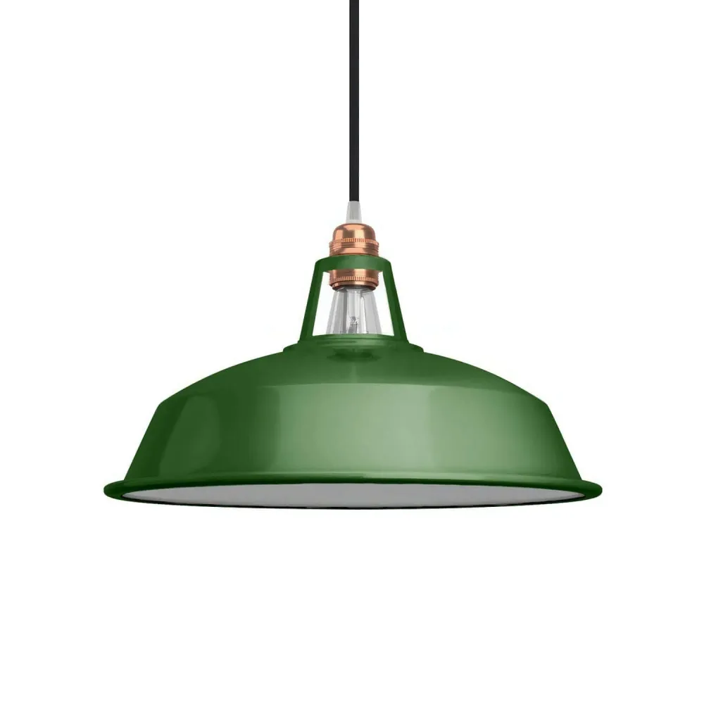 Abat-jour Harbour en métal émaillé avec douille E27, diamètre 38 cm - Vert