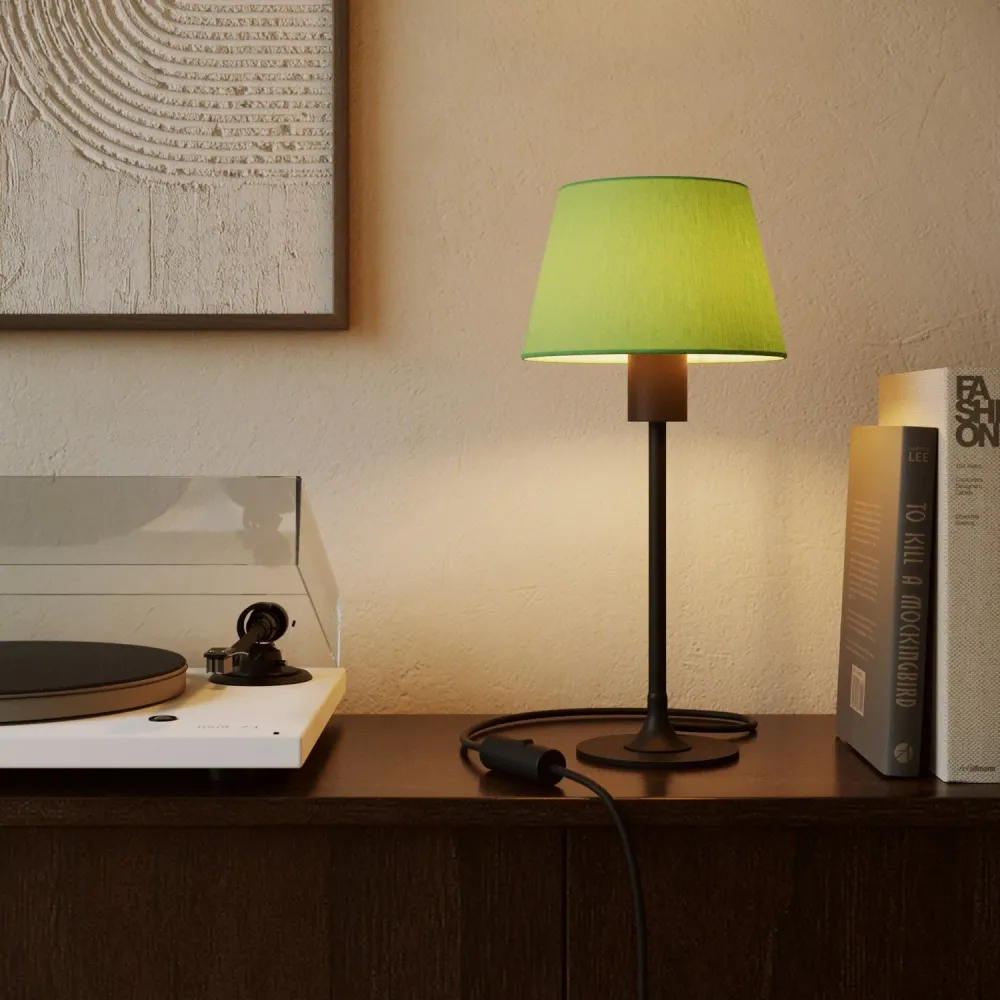 Abat-jour Impero S avec douille E27 pour lampe de table ou applique - Fabriqué en Italie - Cinette Vert Pistache