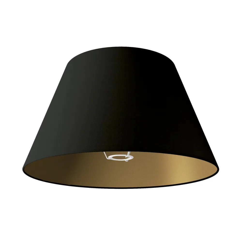 Abat-jour Impero L pour lampe de table ou applique avec douille E27 - Fabriqué en Italie - Noir/Or