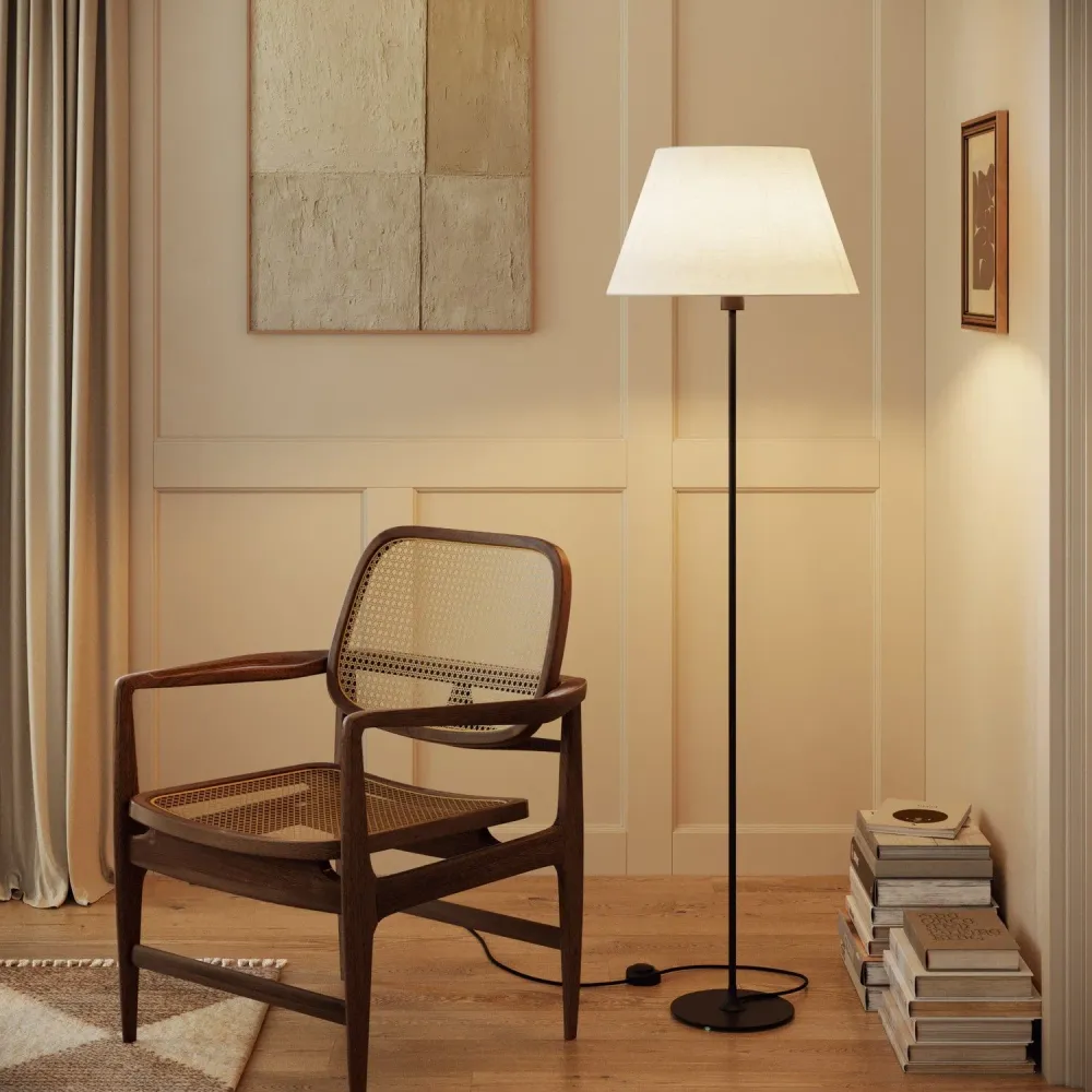 Abat-jour Impero L pour lampe de table ou applique avec douille E27 - Fabriqué en Italie - Lin Brut