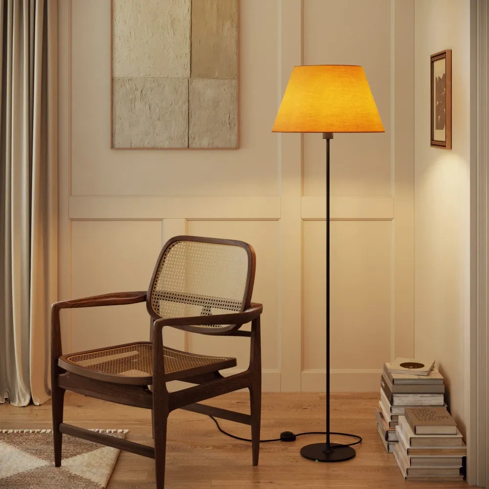 Abat-jour Impero L pour lampe de table ou applique avec douille E27 - Made Italy - Teletta Mandarine