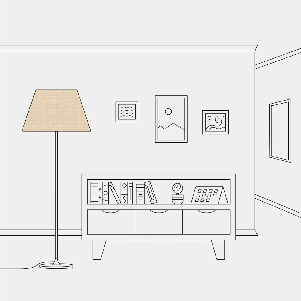 Abat-jour Impero L pour lampe de table ou applique avec douille E27 - Fabriqué en Italie - Raphia
