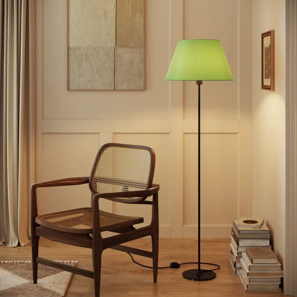 Abat-jour Impero L pour lampe de table ou applique murale avec douille E27 - Fabriqué en Italie - Cinette Vert Pistache