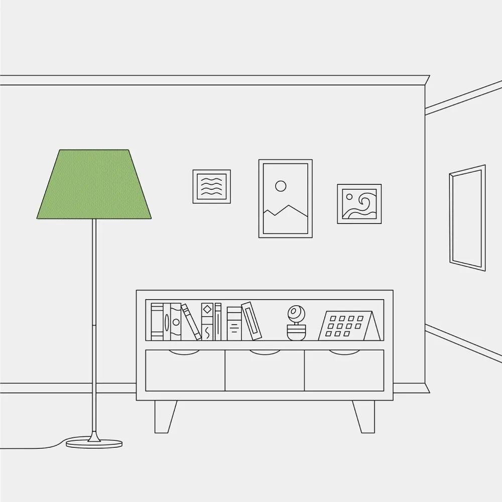 Abat-jour Impero L pour lampe de table ou applique murale avec douille E27 - Fabriqué en Italie - Cinette Vert Pistache
