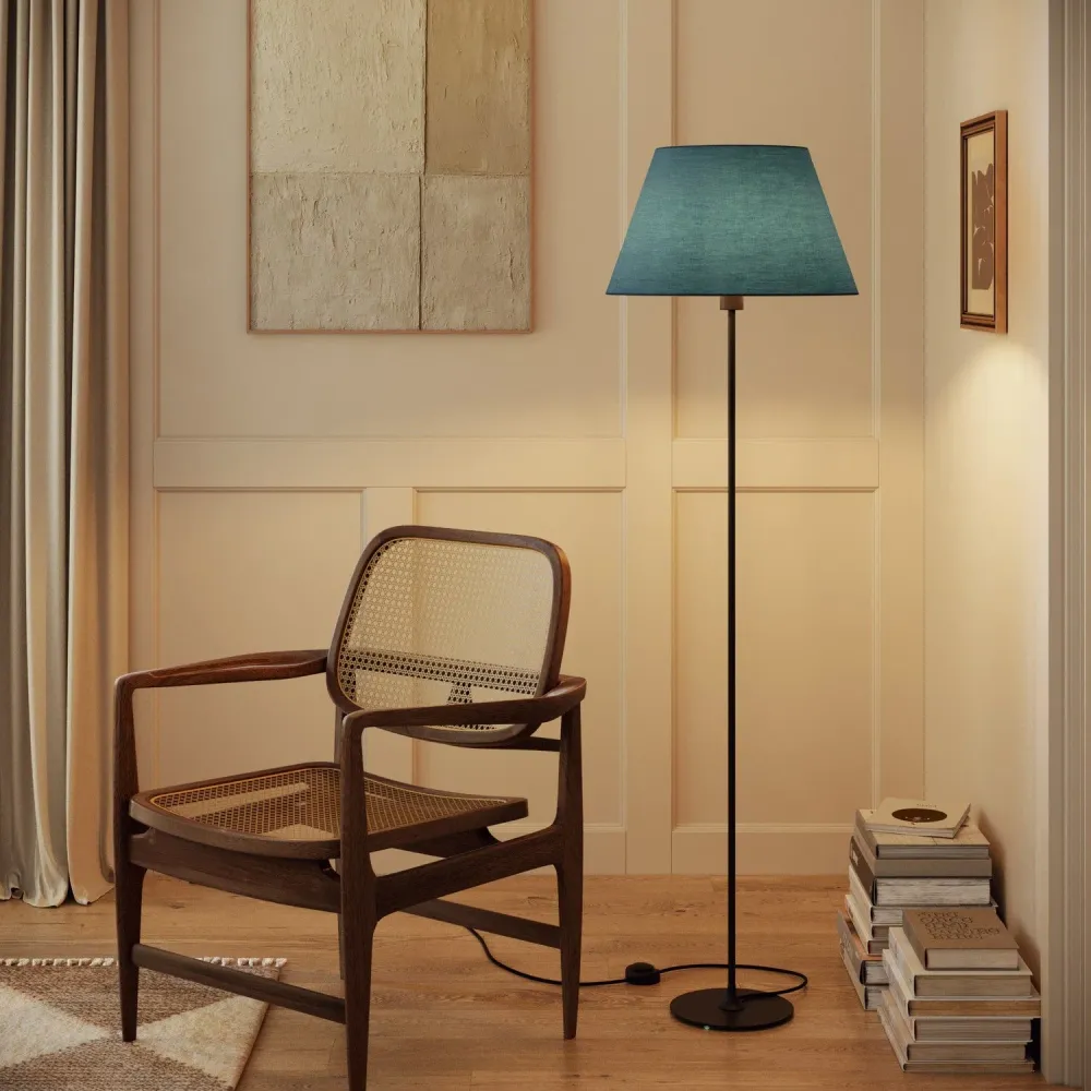 Abat-jour Impero L pour lampe de table ou applique avec douille E27 - Made Italy - Teletta Bleu Clair
