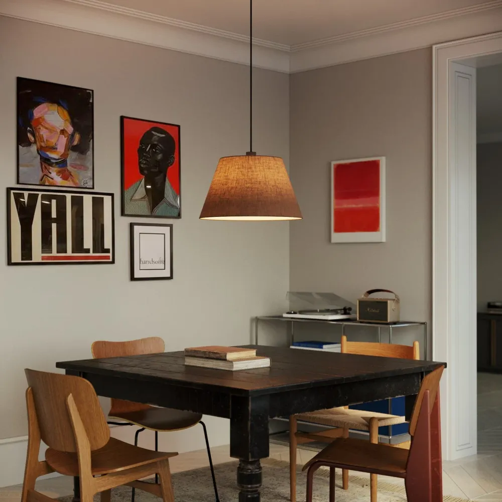 Abat-jour Impero L pour suspension avec douille E27 - Made Italy - Camelot Marron
