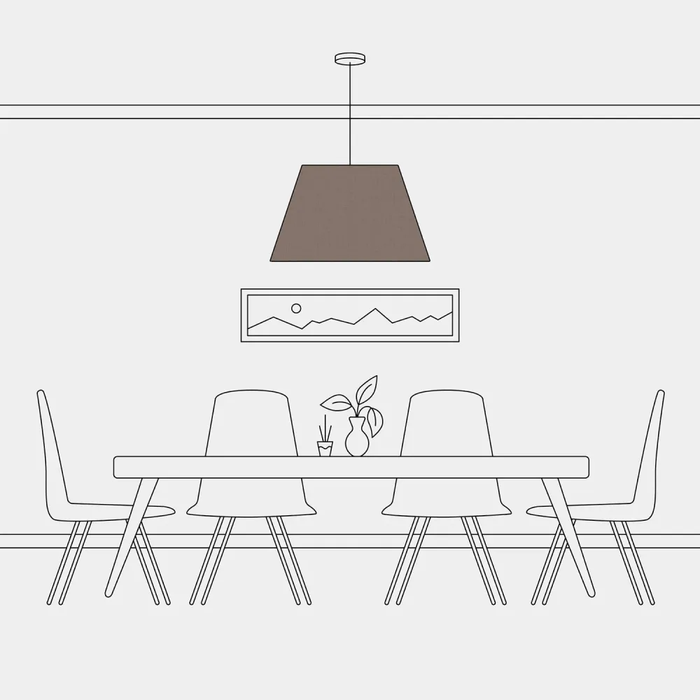 Abat-jour Impero L pour suspension avec douille E27 - Made Italy - Camelot Marron