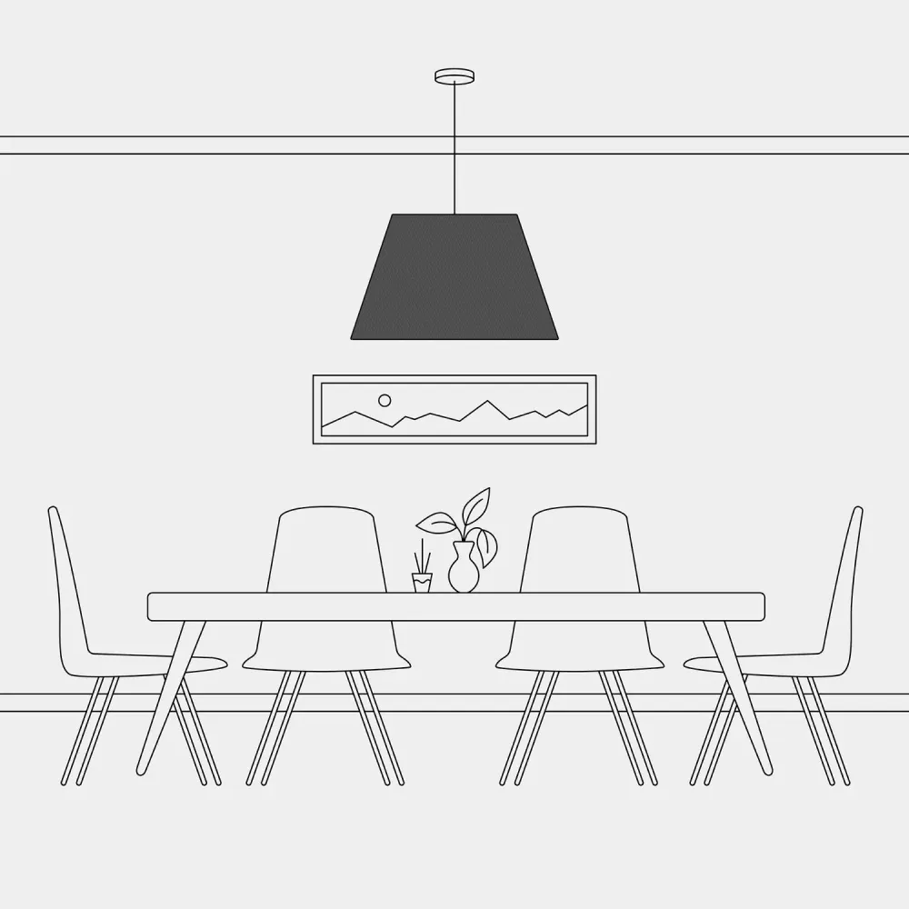 Abat-jour Impero L pour suspension avec douille E27 - Fabriqué en Italie - Toile Anthracite