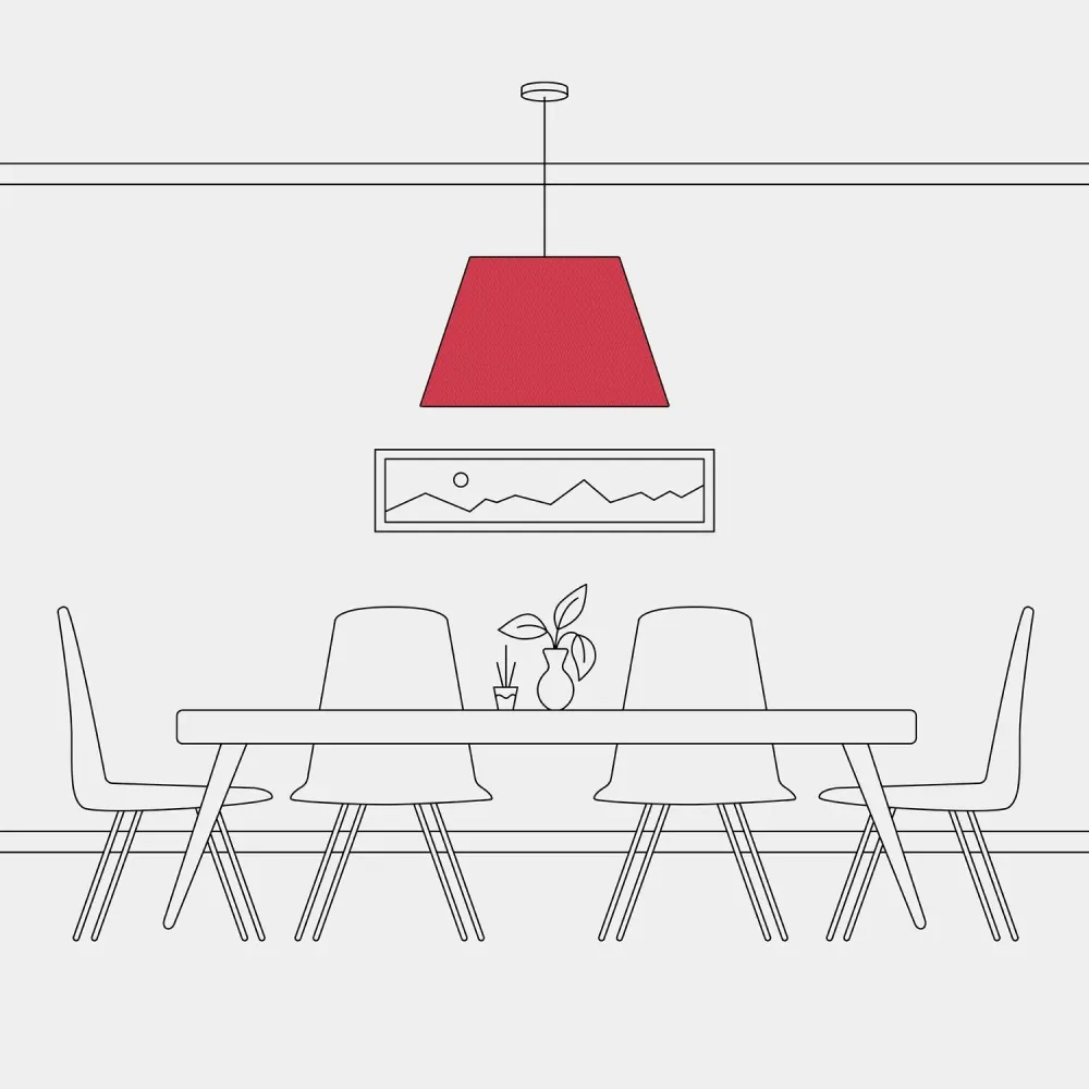 Abat-jour Impero L pour suspension avec douille E27 - Fabriqué en Italie - Toile Rouge