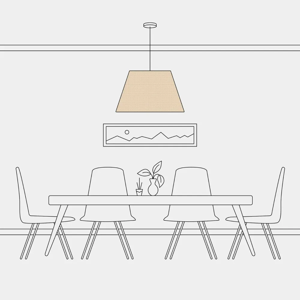 Abat-jour Impero L pour suspension avec douille E27 - Made Italy - Raphia