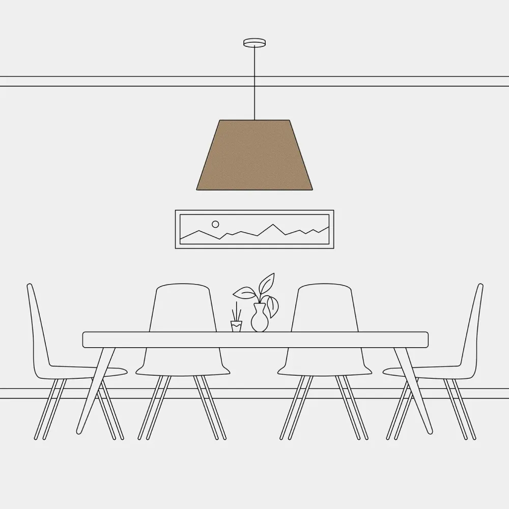 Abat-jour Impero L pour suspension avec douille E27 - Fabriqué en Italie - Laine Marron