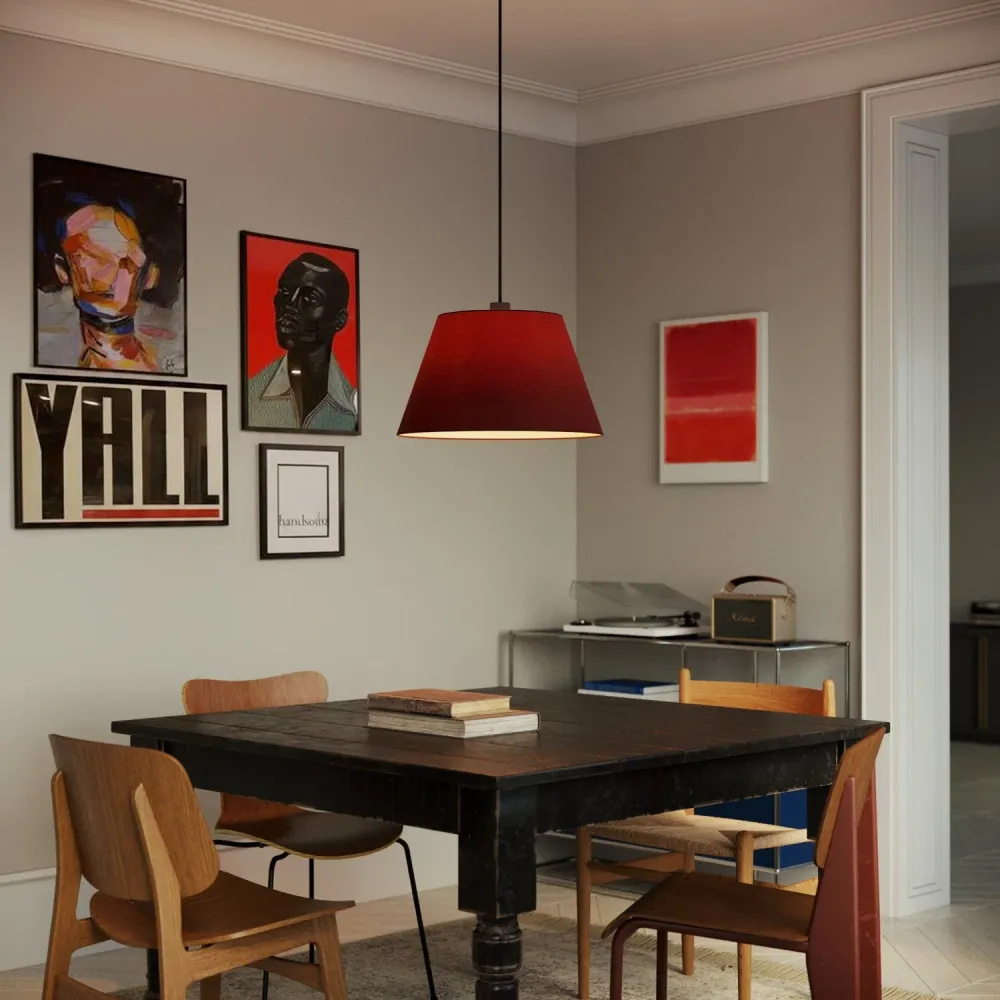 Abat-jour Impero L pour suspension avec douille E27 - Fabriqué en Italie - Arenal Bordeaux