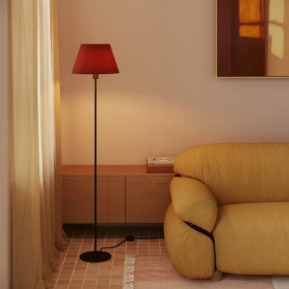 Abat-jour Impero M en tissu pour lampadaire avec douille E27 - Fabriqué en Italie - Arenal Bordeaux