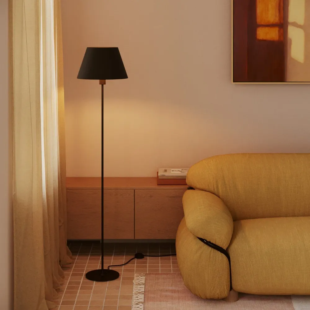 Abat-jour Impero M en tissu pour lampe de table ou applique avec douille E27 - Made Italy - Cinette noir intérieur Or