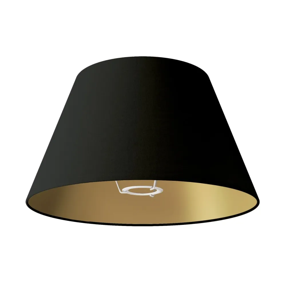 Abat-jour Impero M en tissu pour lampe de table ou applique avec douille E27 - Made Italy - Cinette noir intérieur Or