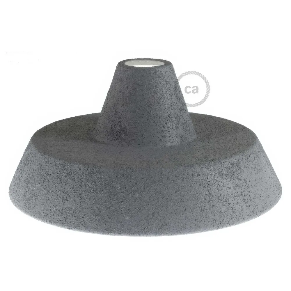 Abat-jour industriel en céramique pour suspension - Fabriqué en Italie - Effet béton