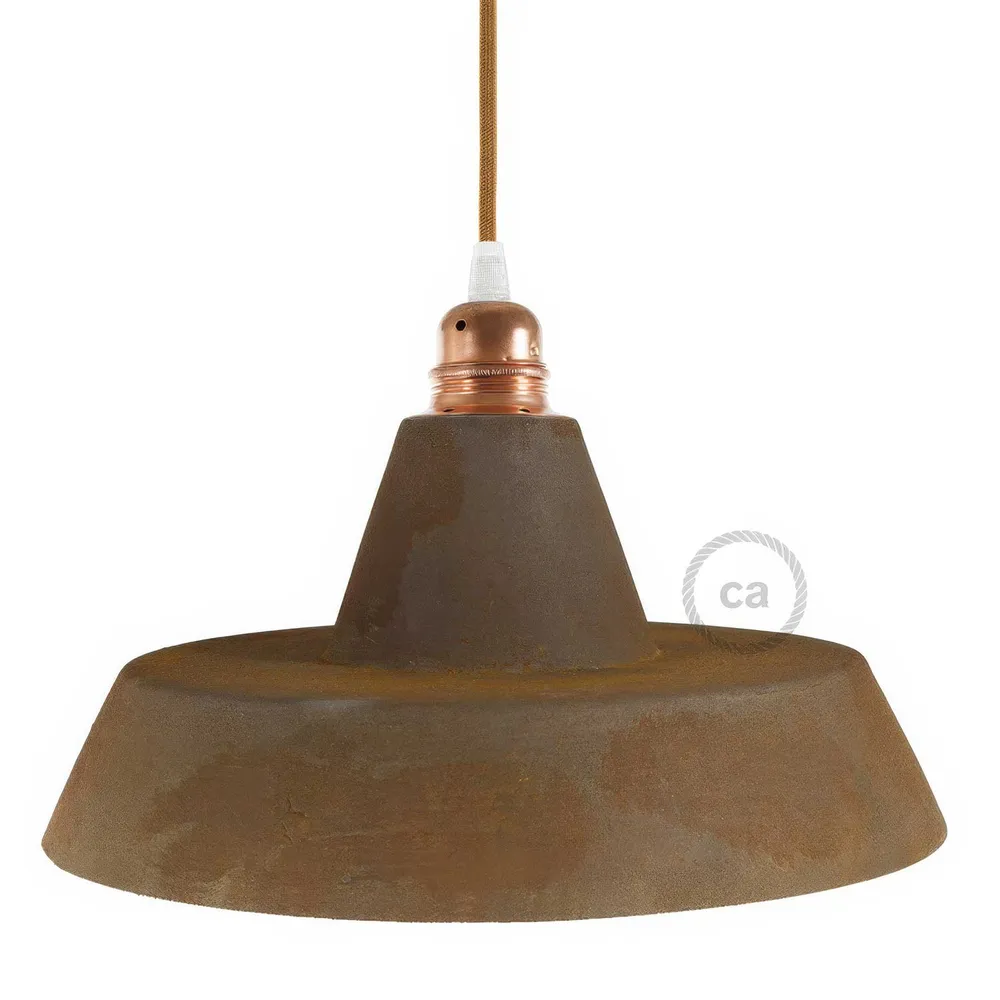 Abat-jour industriel en céramique pour suspension - Made Italy - Effet corten