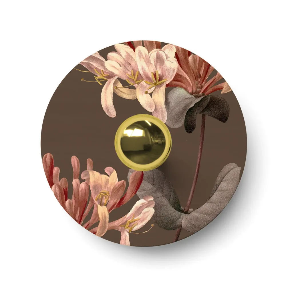 Abat-jour mini plat Ellepì à motifs floraux 'Blossom Haven' Botanique Lonicera, diamètre 24 cm - Fabriqué en Italie