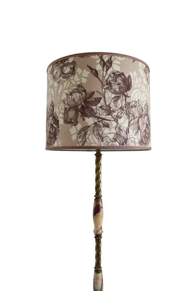 Abat-jour ROSE SHABBY CHIC contrecollé en tissu, ref R3