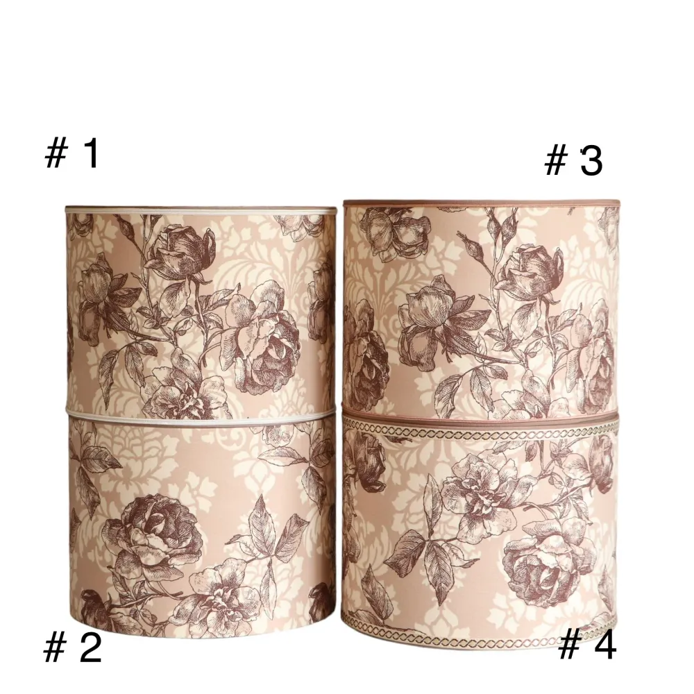 Abat-jour ROSE SHABBY CHIC contrecollé en tissu, ref R3
