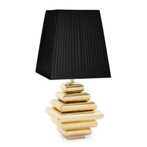 Abhika Lampe De Table Dob Or Noir | H 35 cm