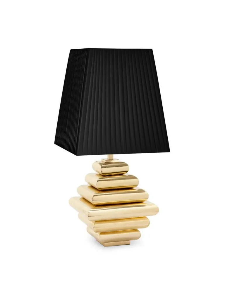 Abhika Lampe De Table Dob Or Noir | H 35 cm