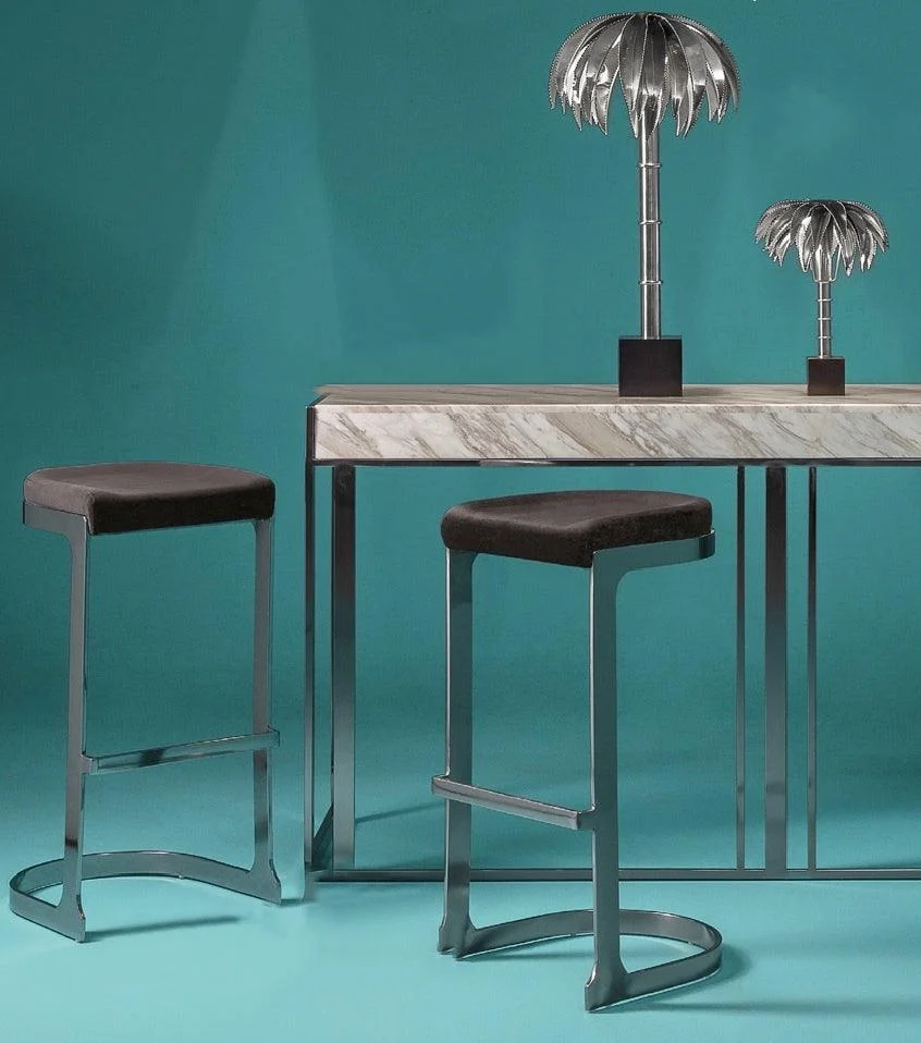 Abhika Lampe De Table Palmery Argentée | H 30 cm