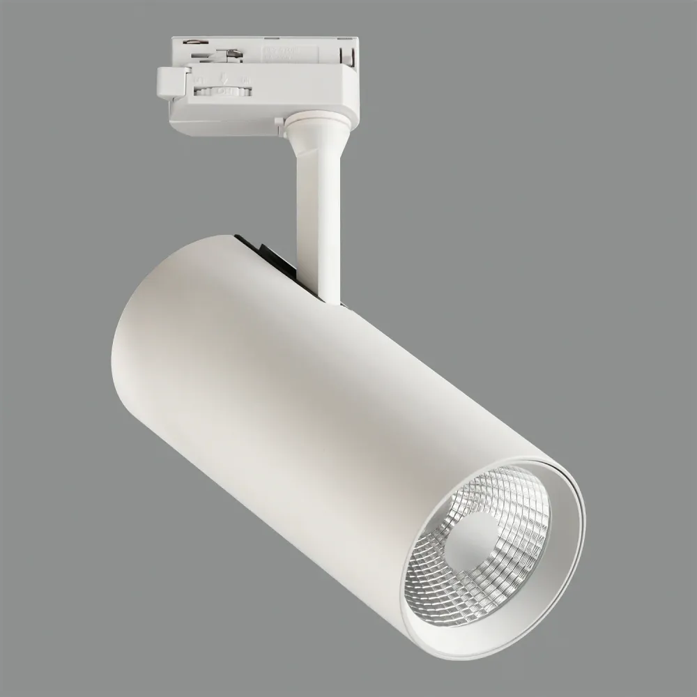 ACB Isquia Track light 4117/9 Textured white, COB LED 27W 3000K 2625lm, CRI95, Adjustable, Universal three-phase R411720B