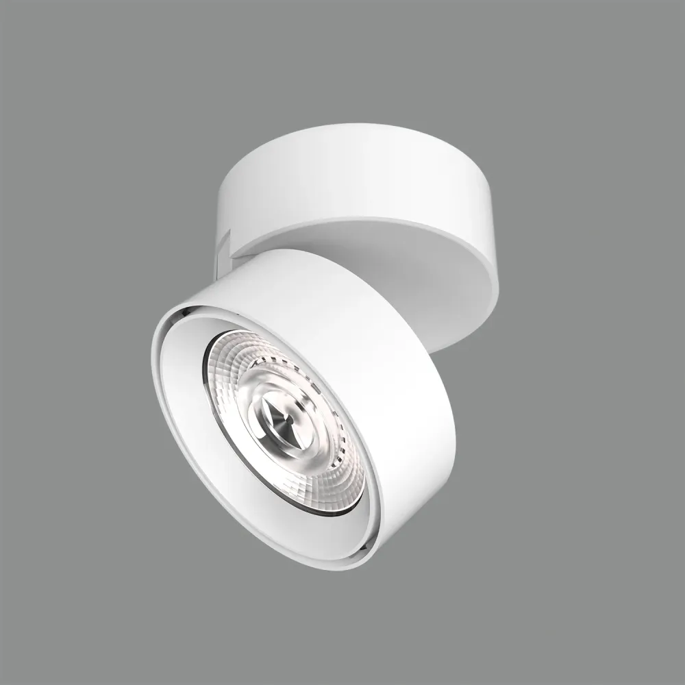 ACB Mako Ceiling Light 3843/9 Textured White, 20W 3000K COB LED, 1875lm, CRI90, Integrated LED, Adjustable P384310B