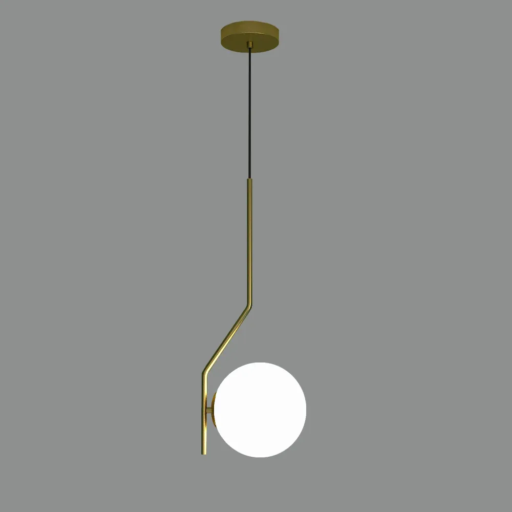 ACB Maui Pendant Light 8163/1 Opal/Matt Antique Gold, LED E27 15W, (E27 max. Ø45 mm) C81631O