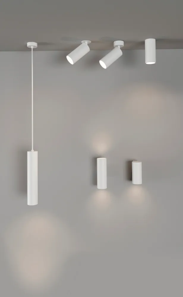 ACB Pipe Ceiling Light 3986 Textured White, 12W 3000K COB LED, 1240lm, CRI90, Integrated LED P3986000B