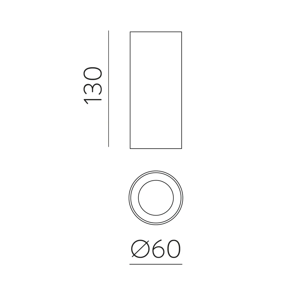 ACB Pipe Ceiling Light 3986 Textured White, 12W 3000K COB LED, 1240lm, CRI90, Integrated LED P3986000B