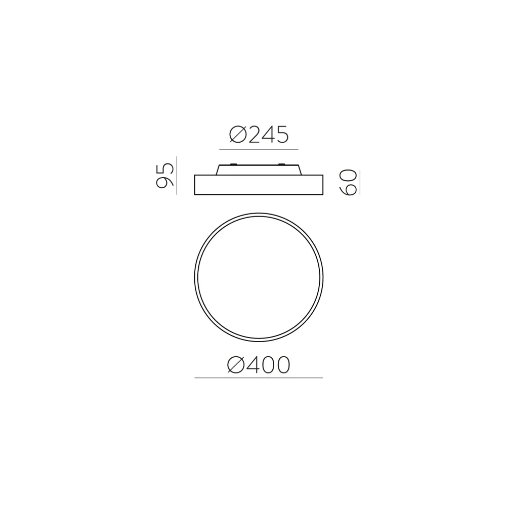 ACB Roma Ceiling Light 3974/40 Textured White, LED 40W 2800lm + 5W 500lm, CRI90, Integrated LED, Microprismatic Diffuser,...