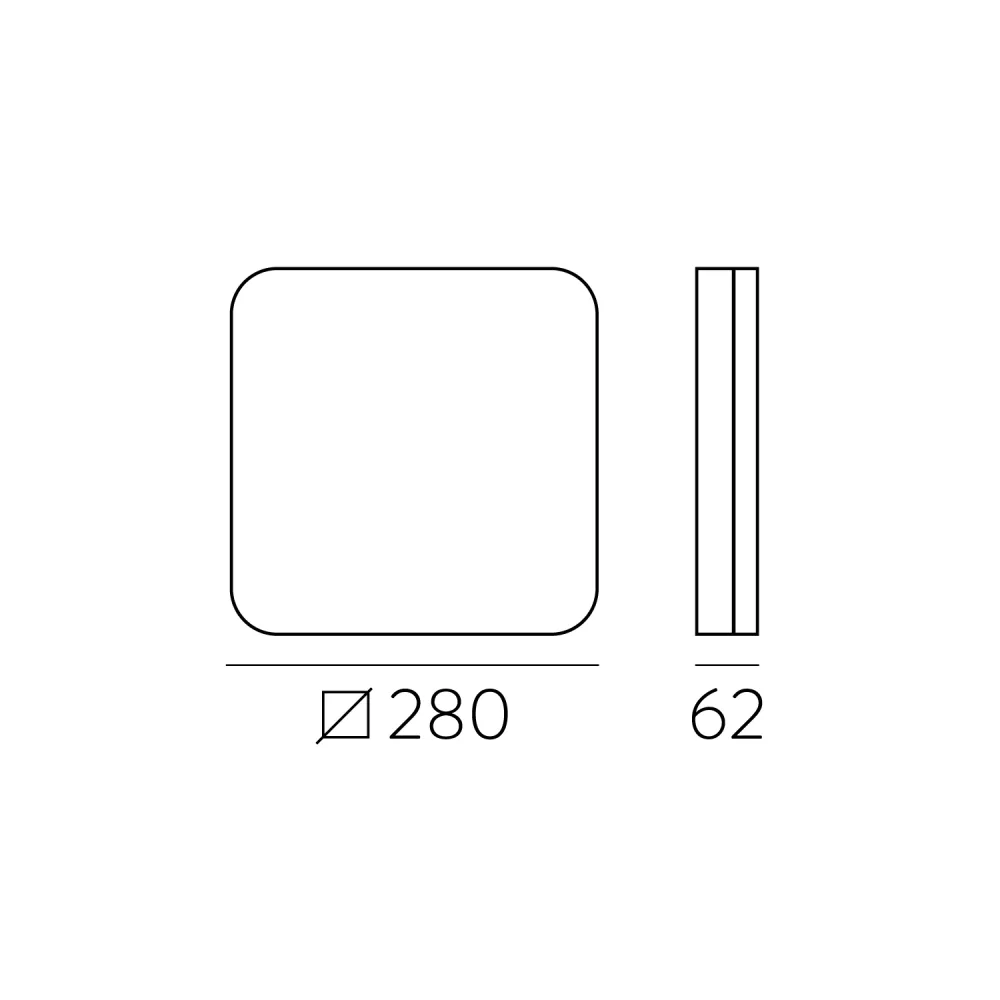 ACB Square Ceiling Light 3512/28 White, LED 24W 4000K 1989lm, CRI90 I IP54, Integrated LED, Motion Sensor, Dimmable Kelvin...