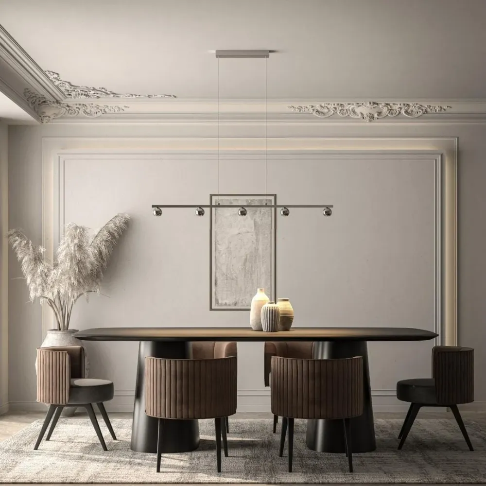 AcierLumi - Suspension LED Moderne avec Profondeur Réglable