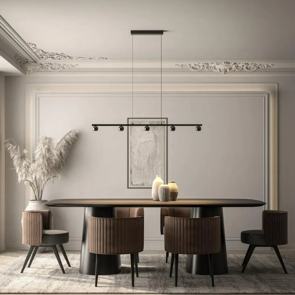 AcierLumi - Suspension LED Moderne avec Profondeur Réglable