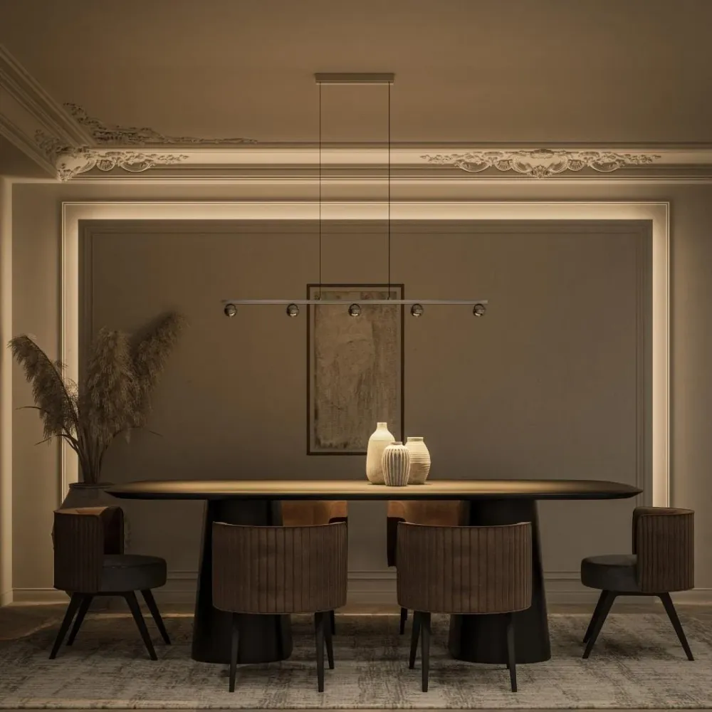 AcierLumi - Suspension LED Moderne avec Profondeur Réglable