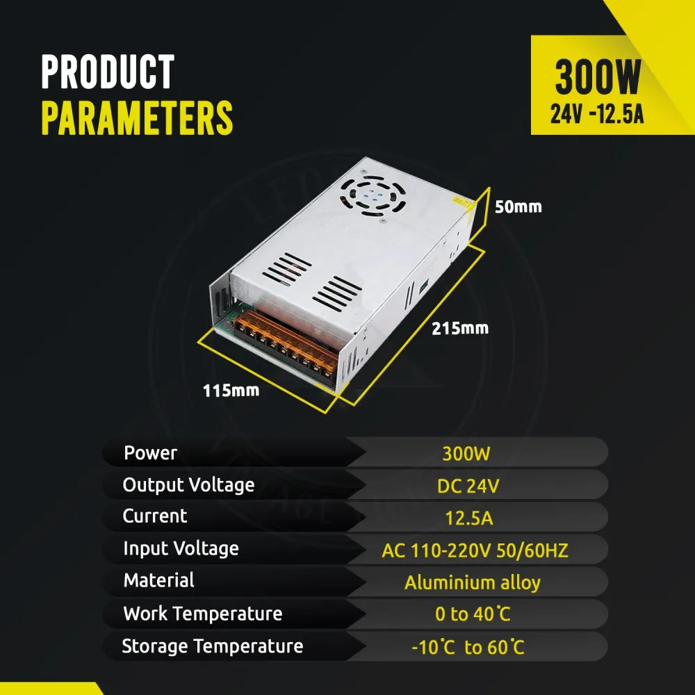 Adaptateur d'alimentation à découpage régulé AC 110/220V vers DC Transformateur 24V