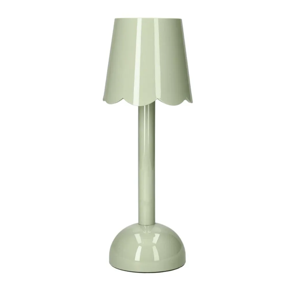 Lampe de table LED Addison Ross - Coquille festonnée - Sauge - 28 cm