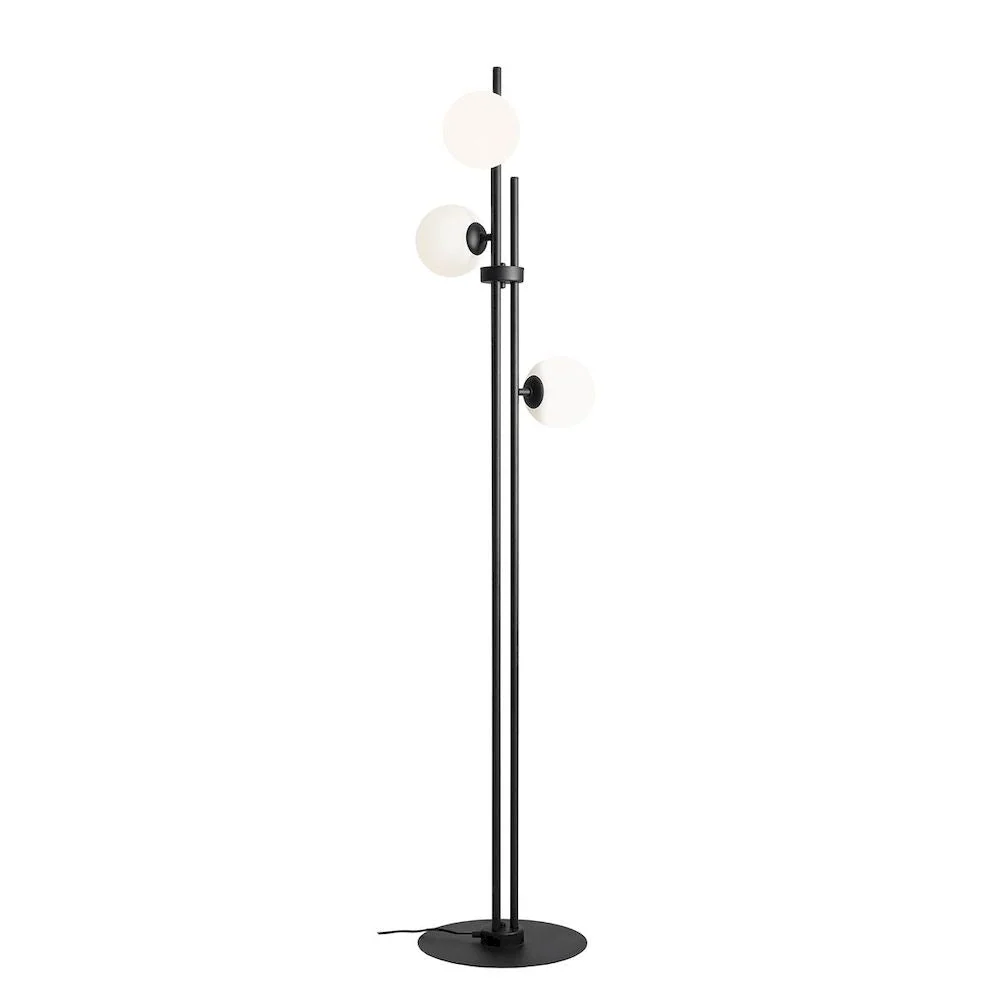 Lampadaire Aldex Harmony 3L noir, H 168 cm