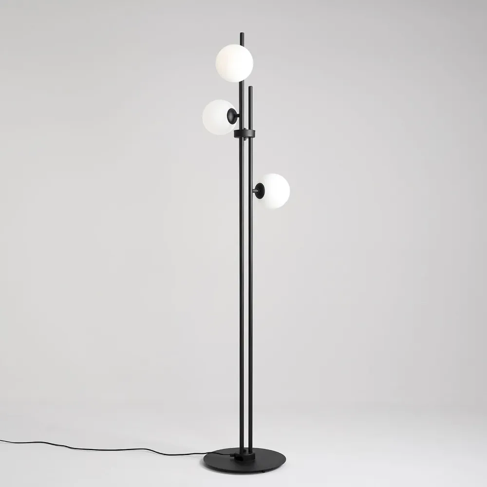 Lampadaire Aldex Harmony 3L noir, H 168 cm