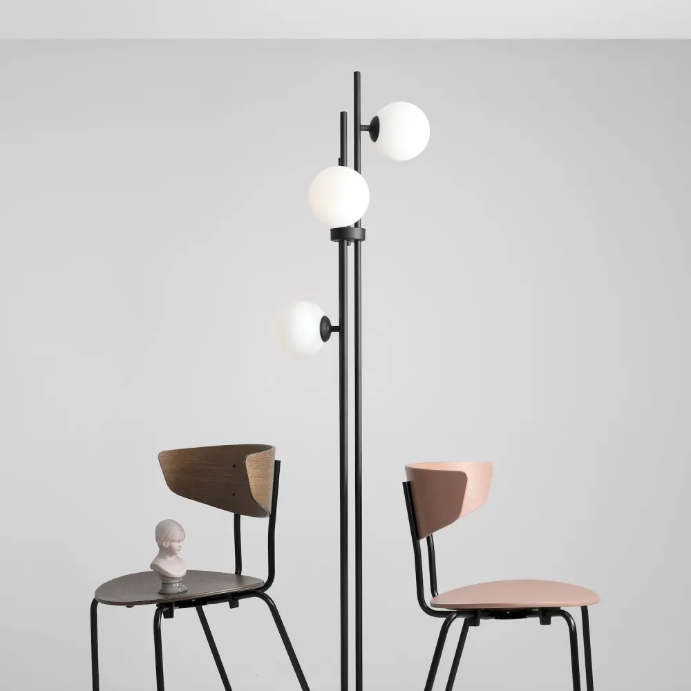 Lampadaire Aldex Harmony 3L noir, H 168 cm