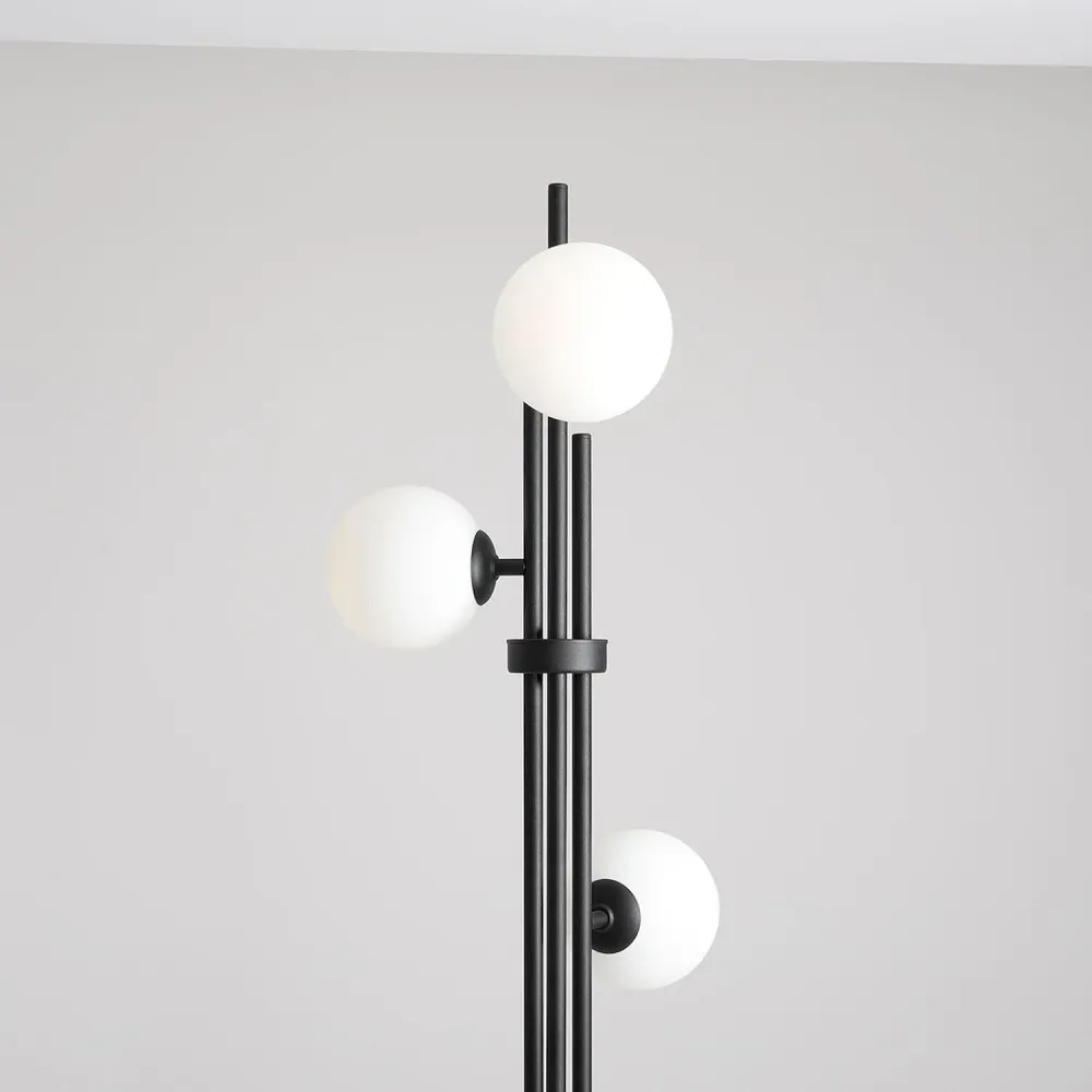 Lampadaire Aldex Harmony 3L noir, H 168 cm
