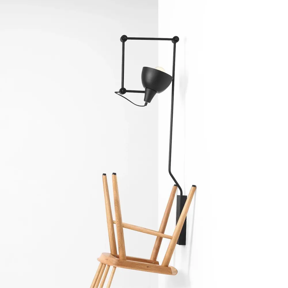 Lampe murale de lecture pivotante Aldex Bibi 1L, noire, H 150 cm
