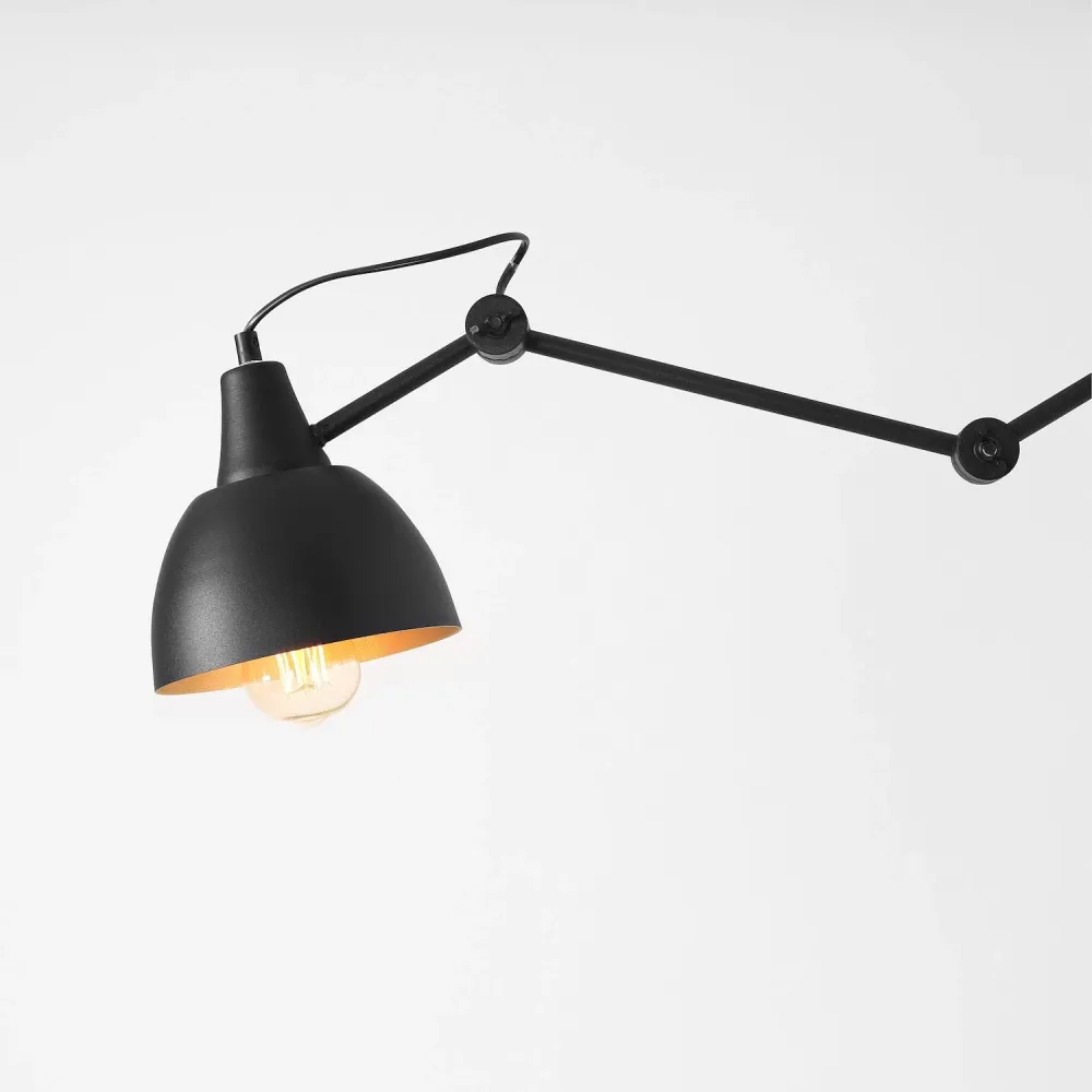 Lampe murale de lecture pivotante Aldex Bibi 1L, noire, H 150 cm