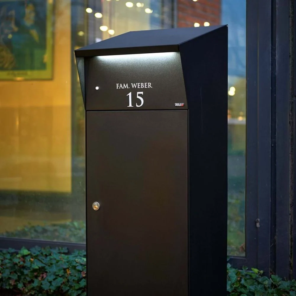 Boîte aux lettres Colis Allux Bjørn Noir Précommande - Éclairage LED