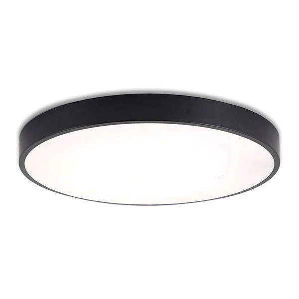 Plafonnier encastré Altavola Design 1L, LED noire, diamètre 60 cm