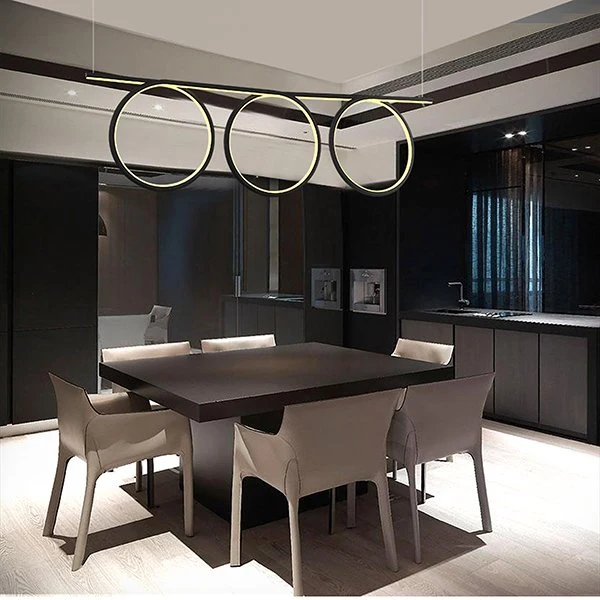 Suspension linéaire LED Altavola Design Ring 3L, largeur 100 cm Black