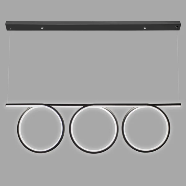 Suspension linéaire LED Altavola Design Ring 3L, largeur 100 cm Black