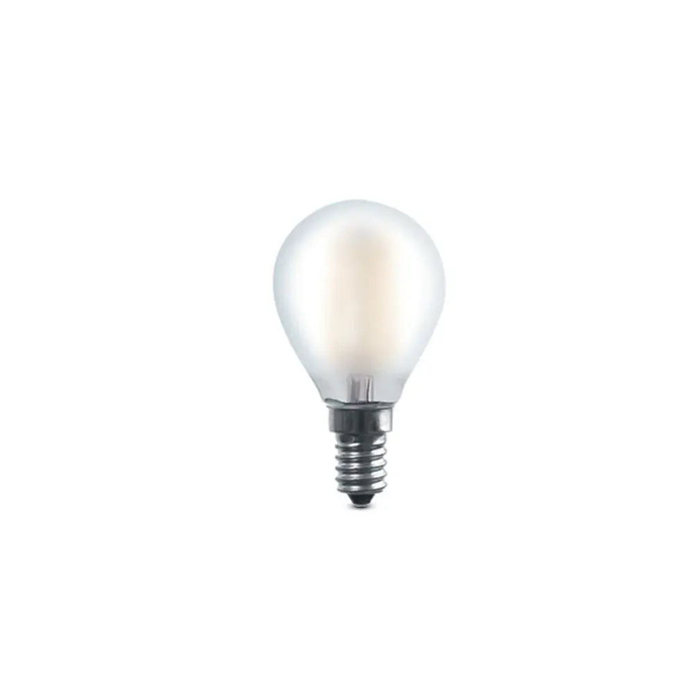 Ampoule Givrée Led Filament Sphère E14 4W Chaud 2700K en Verre